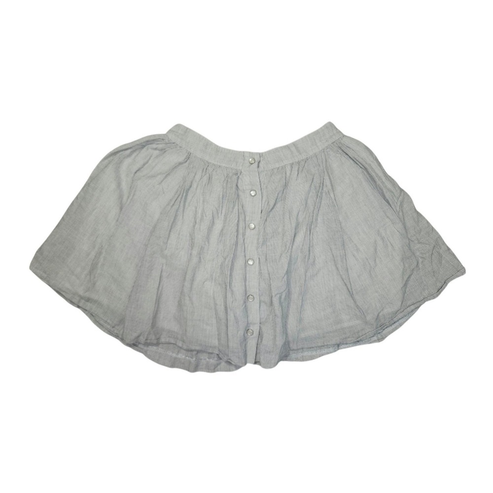 BCBGeneration Womens Size 2 Blue White Striped Button Front Mini Skirt Cotton